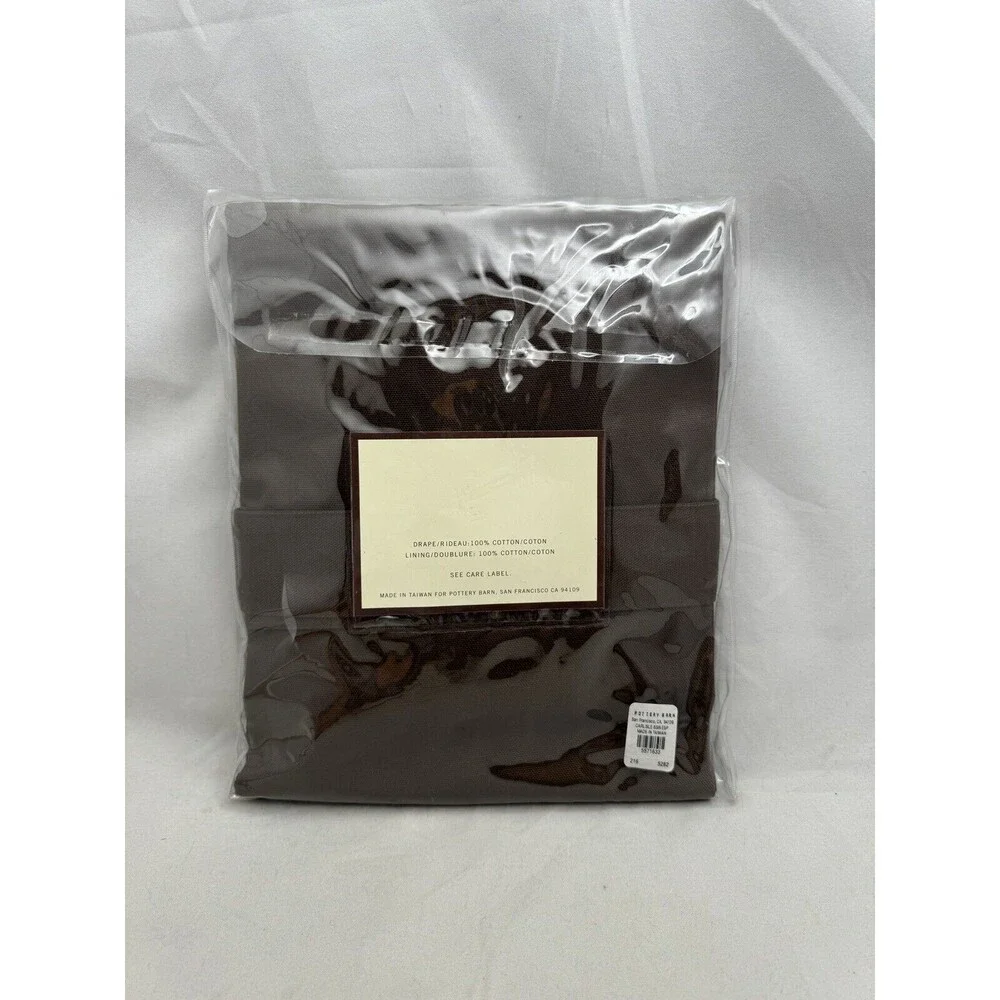Pottery Barn Carlisle Drape Curtain Tab Top Brown 44x63 Farmhouse Cotton